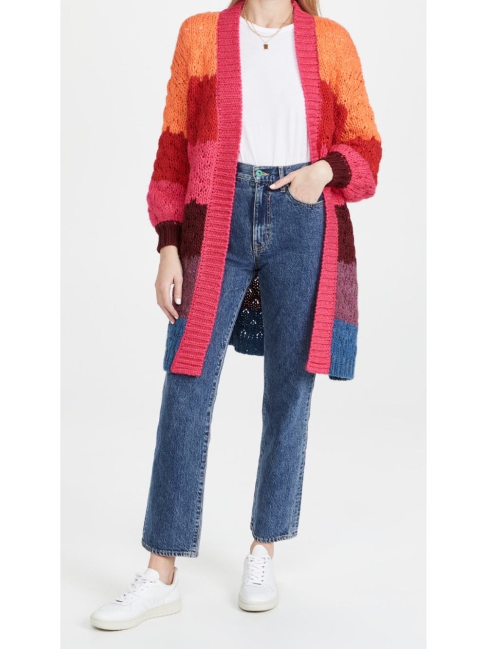 NEW Farm Rio Striped Cardigan Multi Small - Picture 3 of 17